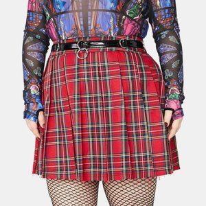 Dolls Kill Plus Current Mood Plaid Skirt 2x